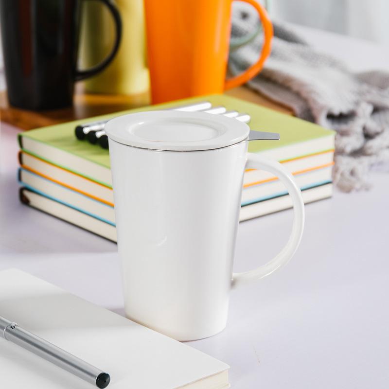 Coffret Cadeau Fête de la Mi-Automne Fête des Enseignants, Tasse en Céramique Tasse à Eau avec Filtre Boîte Cadeau Sac