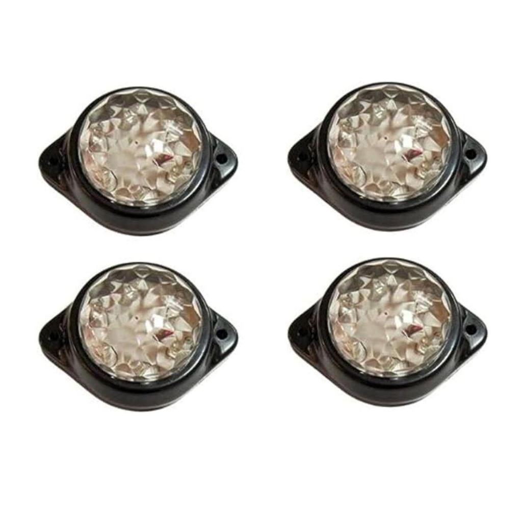 10 Pcs Mount Clear LED Rear Side Marker Light Trucks, Traile,Cab Marker, RV Marker,Marine