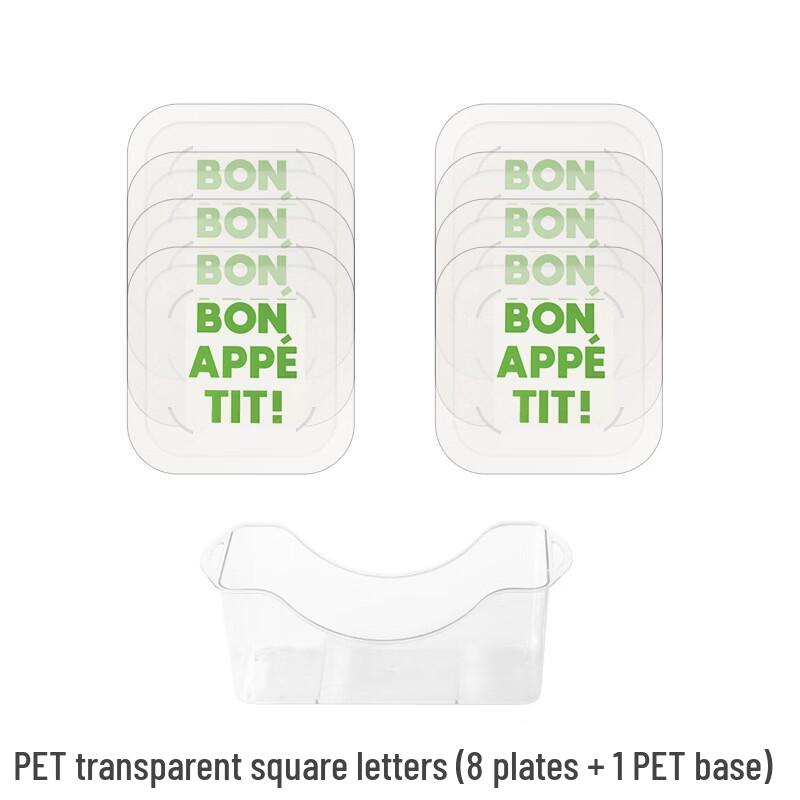 ZISIZ Transparent Letter PET Snack Plate Set