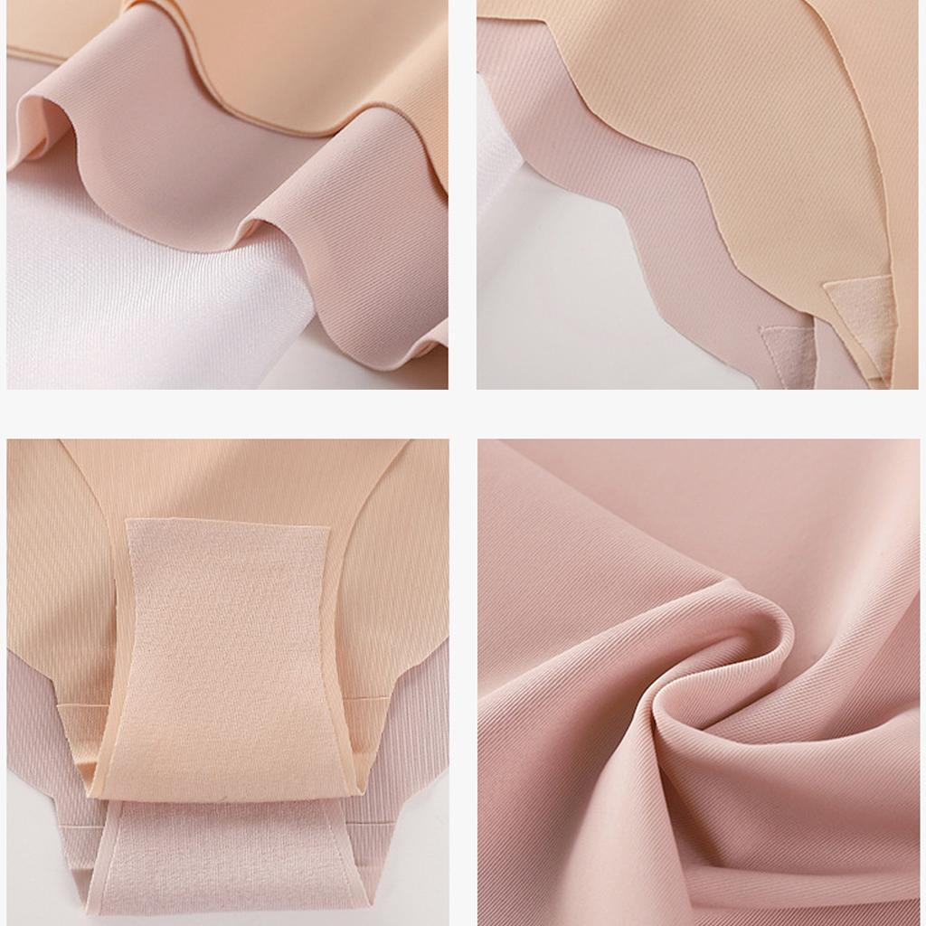 5Pcs Seamless Low-Rise Underwear for Women Invisible Briefs No Show Bikini Panties Wave Edge Hipster Stretch Fit