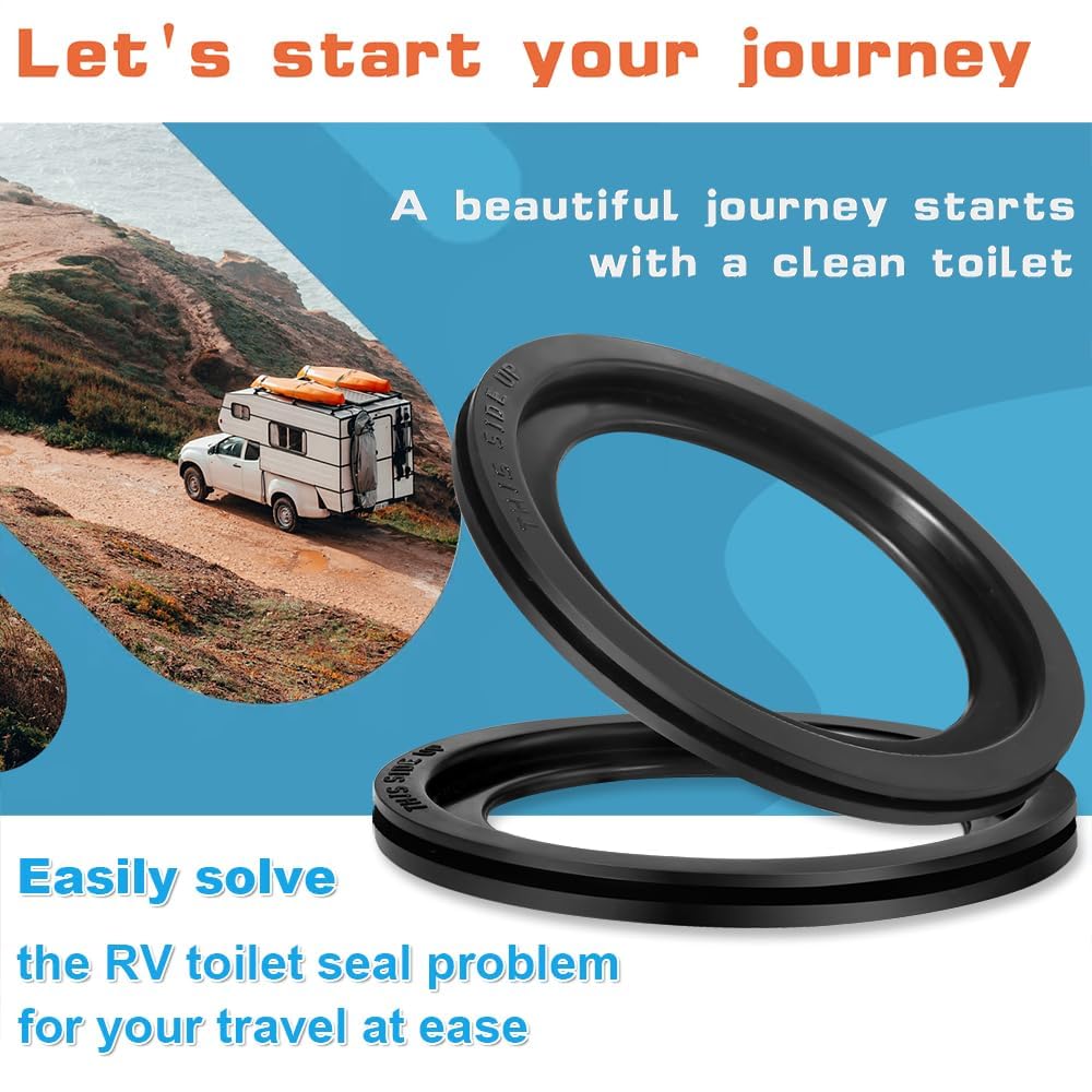 RV Toilet Seal, Flush Ball Seal Gasket Replacement 385311658 for Dometic 300/310/320, High-Grade Rubber, Toilet Seal Parts Solve The Leakage Problem,