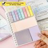 Pink Sticky Note Notebook Writable Relocatable Adhesive Labels Index Stickers Colorful Pages for Office and Home Organization