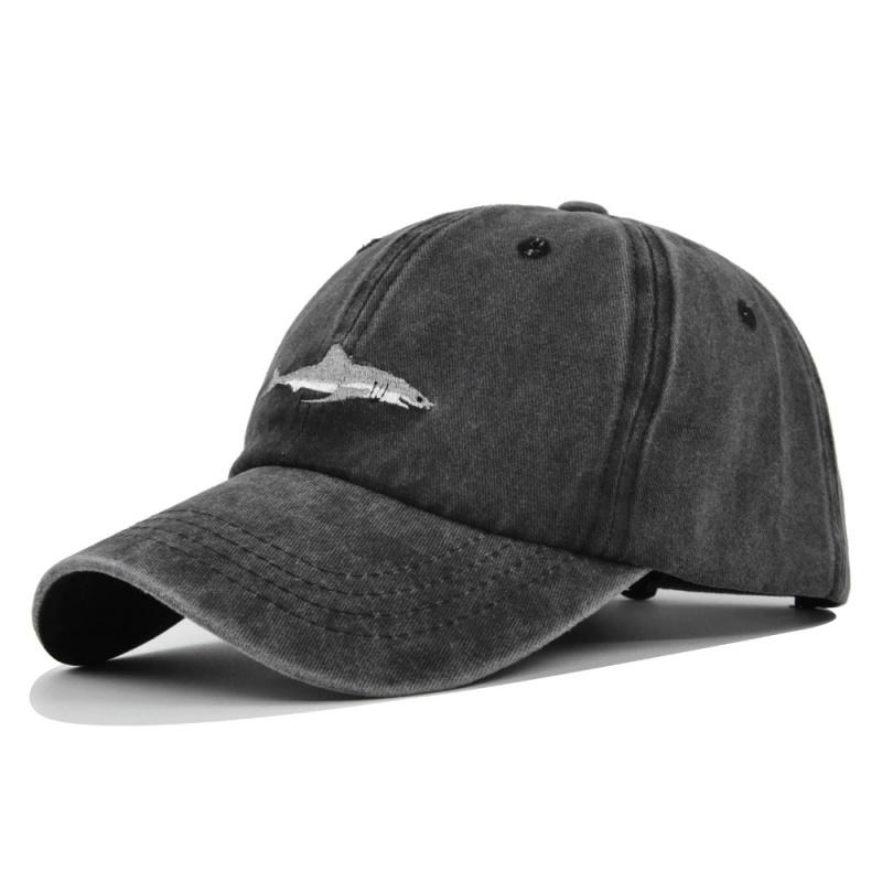 Stitched Shark Embroidery Baseball Cap for Women Men Curved Strapback Snapback Cap Dad Hat Summer Fish Sun Hip Hop Hat Cap