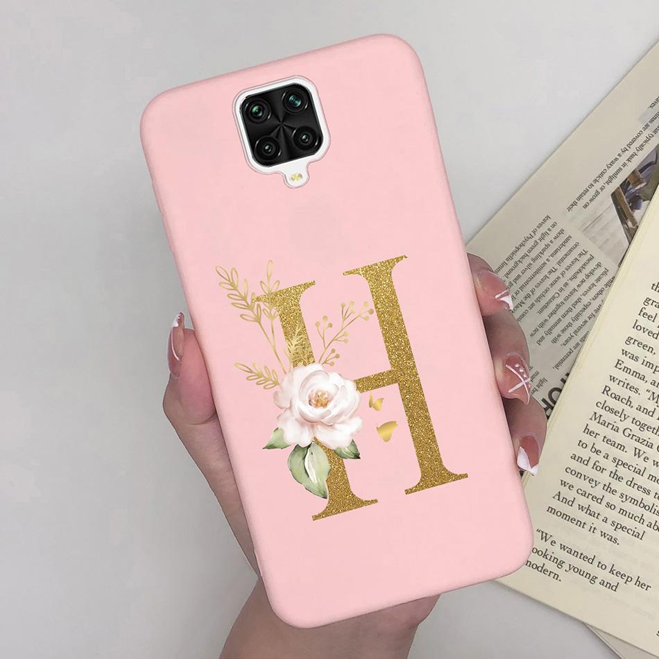 For Xiaomi Redmi Note 9 Pro Case Flowers Letters Silicone Soft TPU Back Cover For Xiomi Redmi Note9 Pro 6.67'' M2003J6B2G Case
