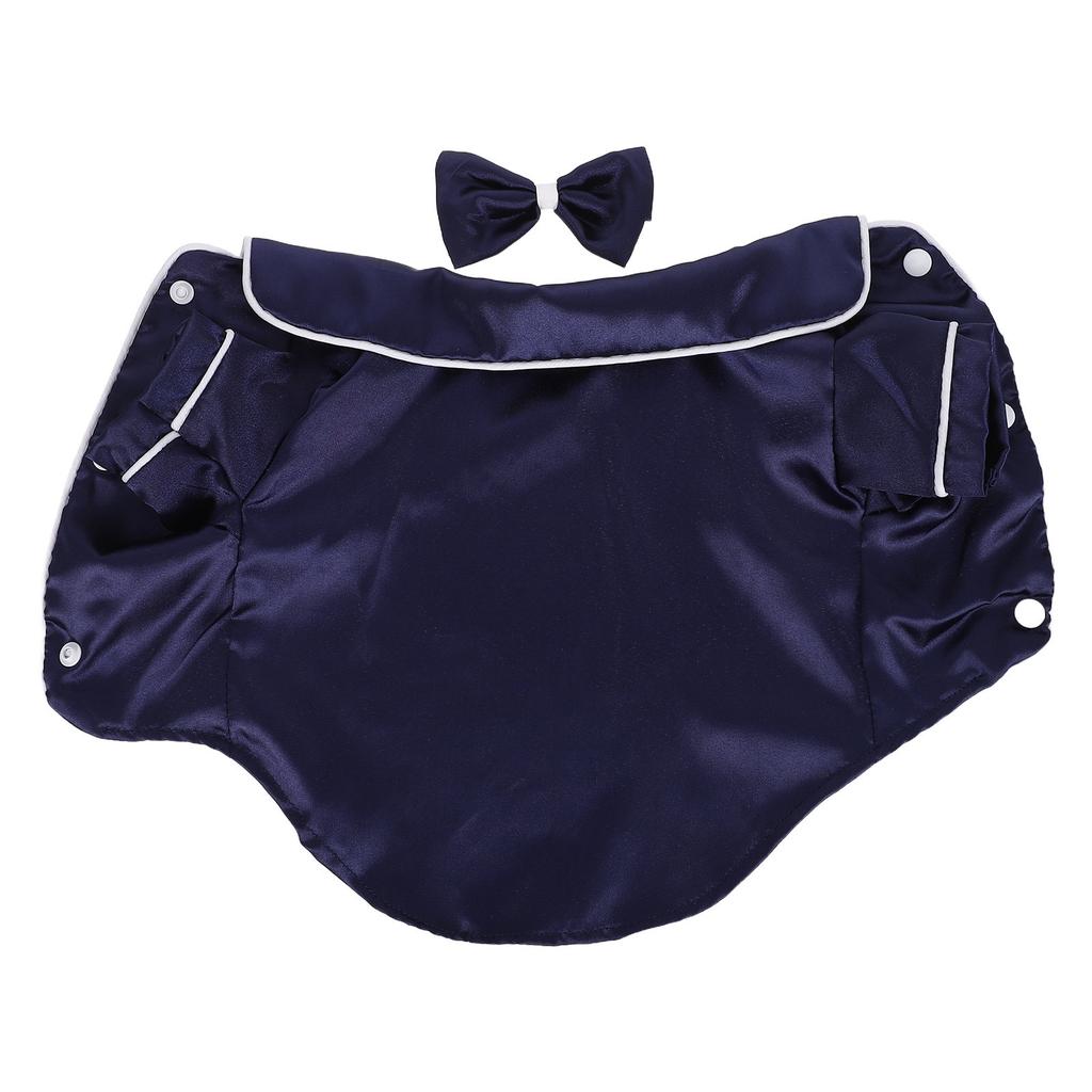 1Set Soft Lapel Dog Pajamas Silk Satin Two-Legged Sleepwear Shirt for Puppy Cat Small Dogs 3-3.5kg Breathable Loungewear Cosplay