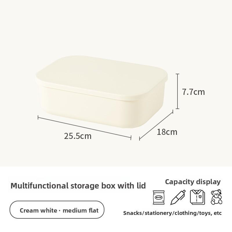 Modern Plastic Storage Bin With Lid For Home Office Organizing And Toy Collection