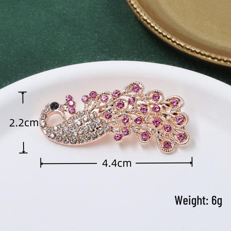 Elegant European & American Peacock Rhinestone Brooch - Versatile High-End Fashion Accessory
