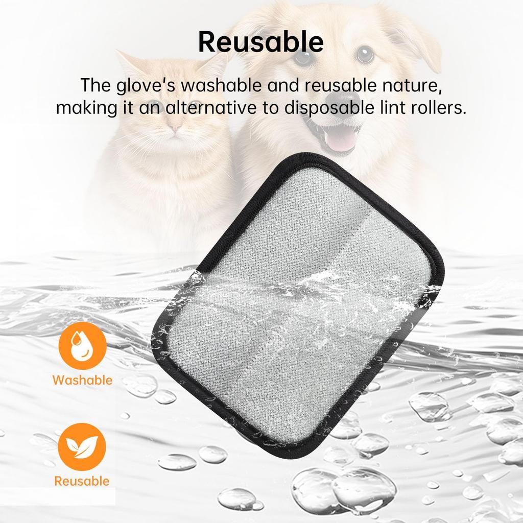 Static Pet Hair Removal Gloves Reusable Electrostatic Pet Hair Remover Grooming Gloves Brush Tool for Couch Furniture Carpet Car Seat 2 Pack