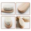 Conjunto de 2 peças de pentes para bebês, escova de cabelo para cuidados com o bebê, pente de lã macia de faia, massageador para recém-nascidos, chá de bebê e presente, calmante para cabelos de bebês