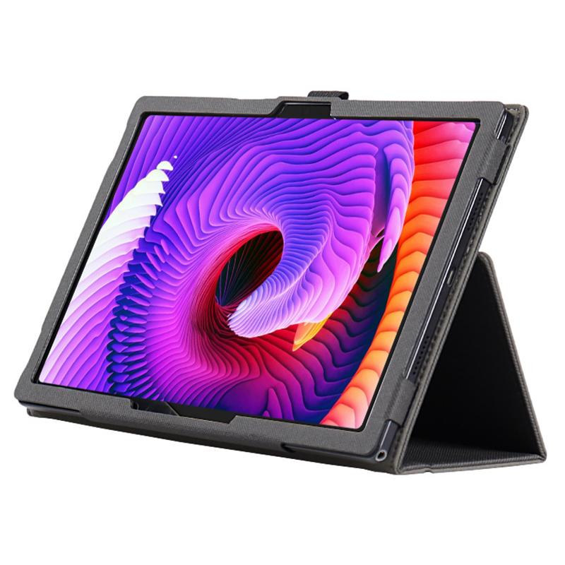 

For Teclast P30T Tablet Case Skin-touch PU Leather Cover with Folding Stand Black