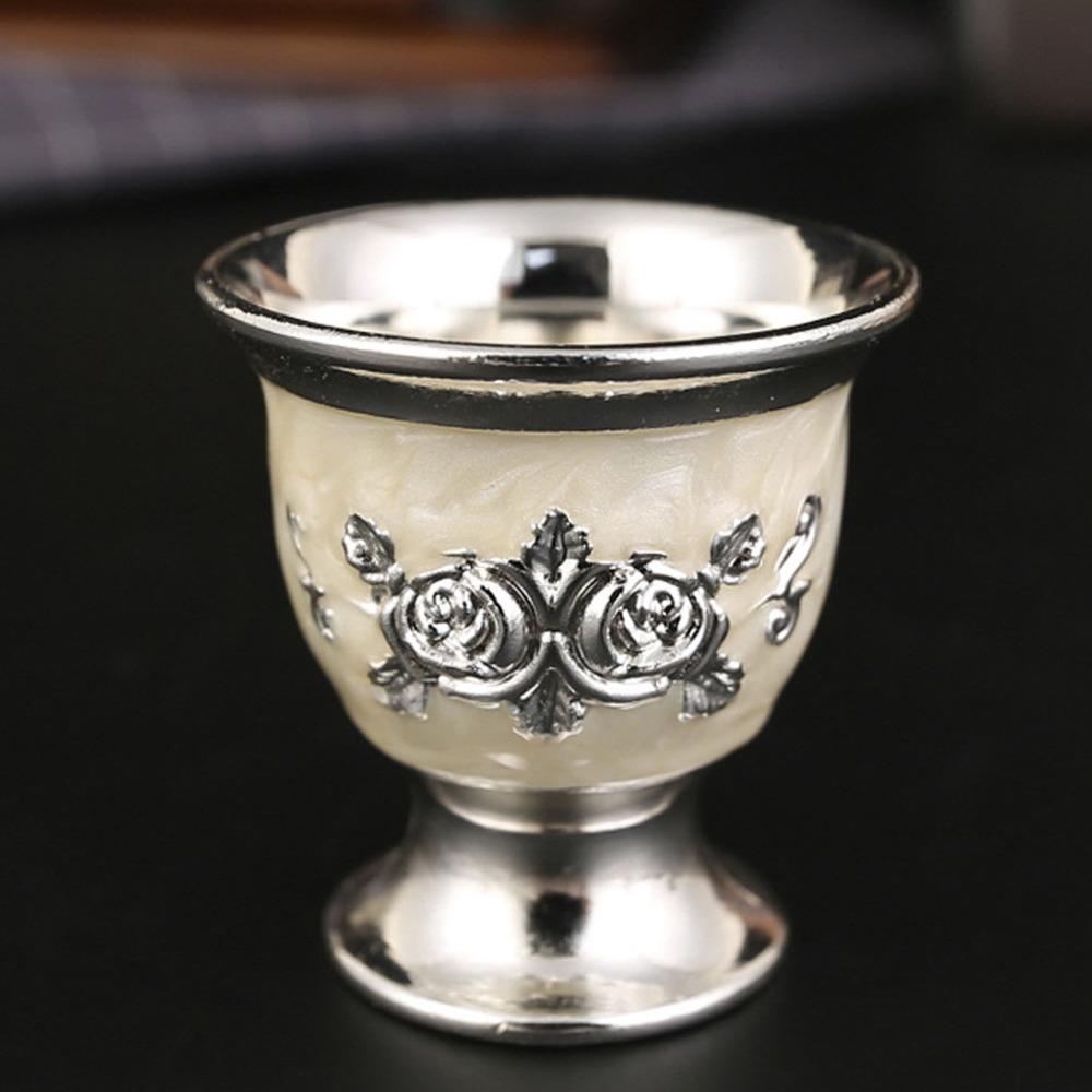 2PCS Silver Silver Goblet Small Size Metal Wine Cup Goblets & Chalices Drinking Cup Restaurant Use