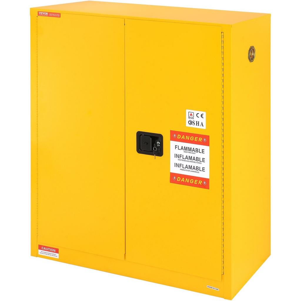 Flammable Safety Cabinet, 30 Gal, Cold-Rolled Steel Flammable Liquid Storage Cabinet, 43.1x18.1x50.1 in Explosion Proof with 1 Adjustable Shelf 2