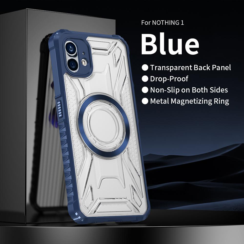 KEYSION Transparent Magnetic Case for Nothing Phone 2 1 Silicone+PC Heavy Duty Shockproof Phone Cover for Nothing Phone 1 2