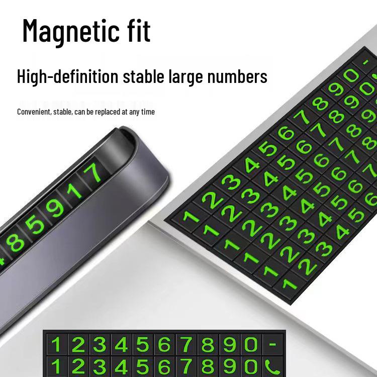 Temporary Glow Parking Phone Number Plate for Cars - Creative Interior Ornament