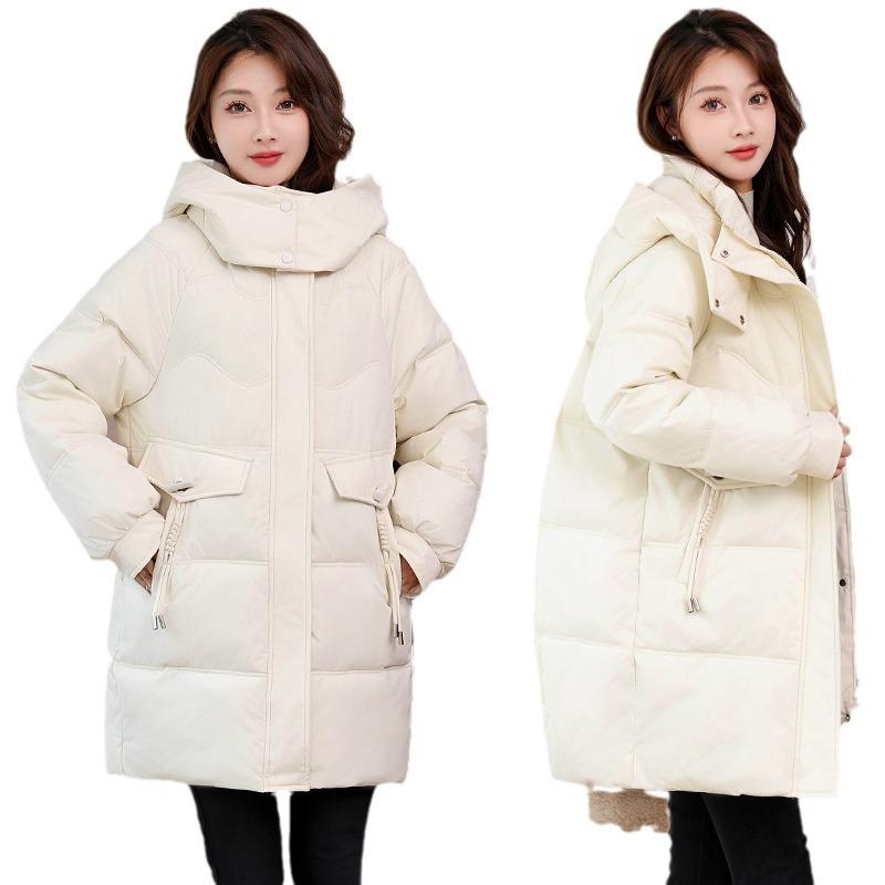 Down Cotton Jacket Women's 2025 New Mid-length Plus Size Loose Bread Jacket Cotton Jacket Winter Padded Jacket Thickened Jacket
