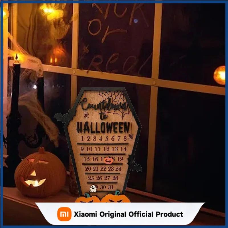 Xiaomi Wooden Halloween Countdown Calendar Scary Ghost Desktop Ornament Indoor Home Table Decor Horror Festival Party Decoration