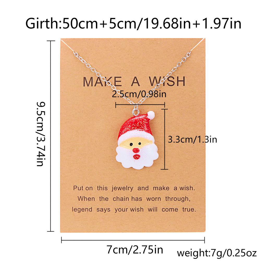 Christmas Resin Pendant Christmas Resin Snowman Pendant Necklace Versatile Christmas Gift Box Necklace Female