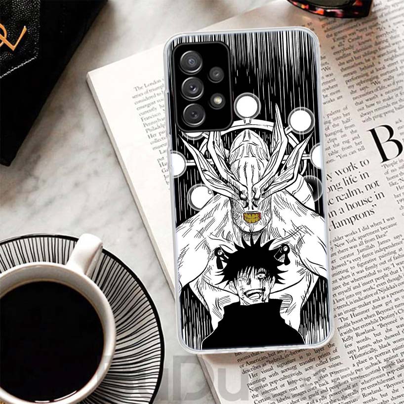 Black White Kaisen J-Jujutsu Cover For Samsung Galaxy A52 A42 A32 A22 A12 A50 A51 Phone Case A70 A71 A40 A41 A30S A31 A20E A21S