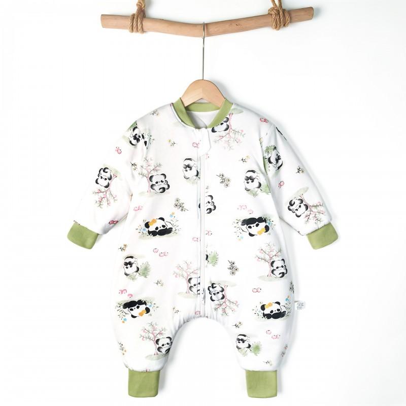 Winter Cotton Padded Sleep Sack Toddlers 3-8 Years Warm Long Sleeve Anti-Kick Sleepwear Girls Boys
