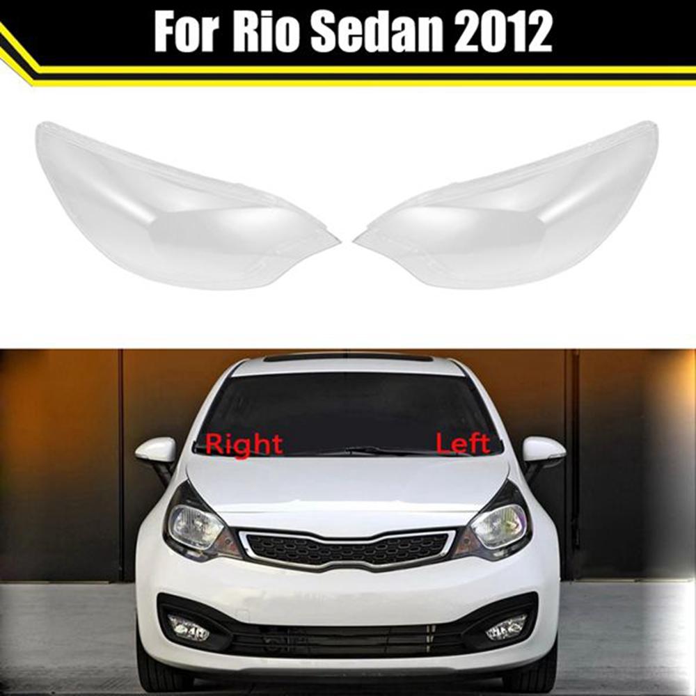 Car Headlight Cover Lamp Shell Mask Lampshade Lens Glass Headlamp Cover for Kia Rio Sedan 2012 ( Sedan Type)