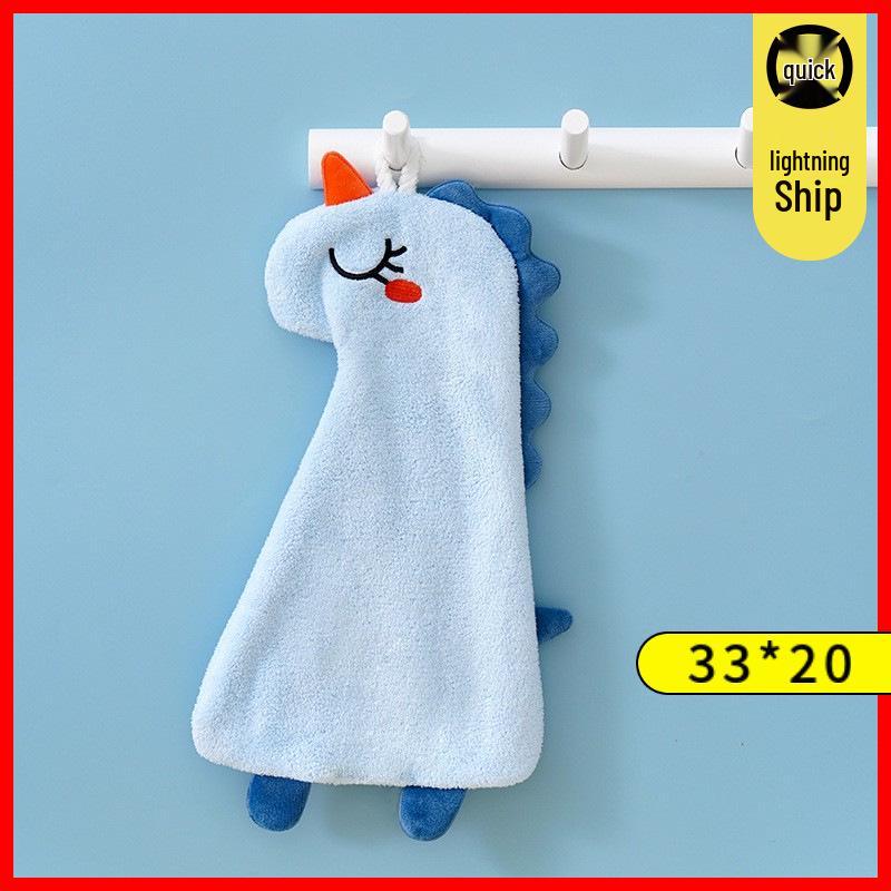 Coral Fleece Goose Hand Towel - Absorbent & Cute for Kids' Bathroom or Kitchen