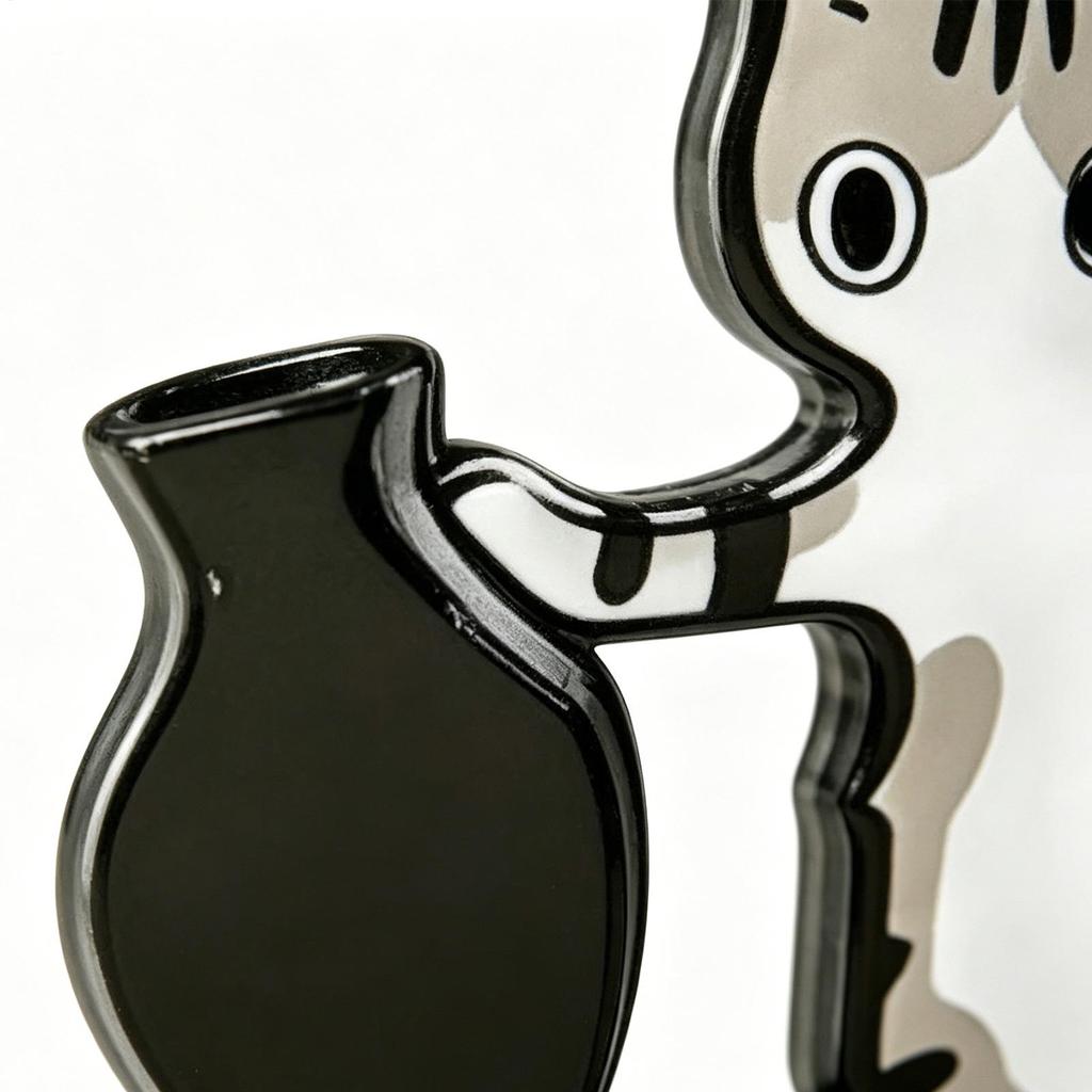 Cat Whisker Keepsake Magnet Kitten Pushing A Vase Acrylic Refrigerator Magnet Kitten Whisker Organizer Magnetic Decor Sticker