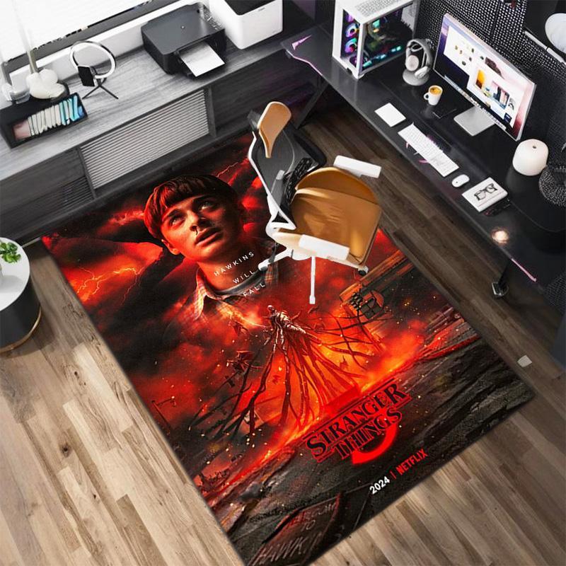Halloween Horror Horror Theme Stranger Things Carpet Home Living Room Decoration Table and Chairs Anti Slip Door Mat Outdoor Picnic Mat Carpet A21