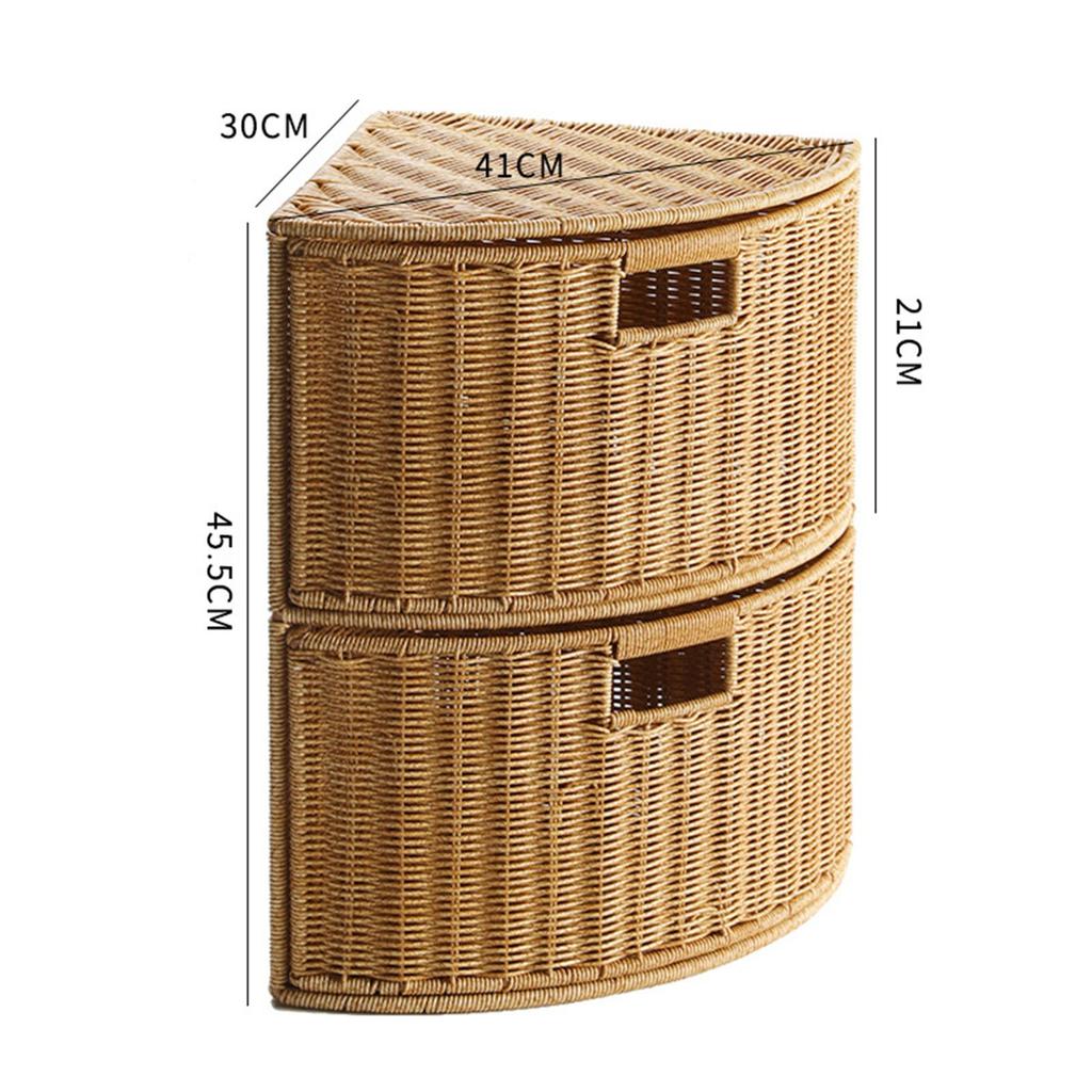 2 Tier Corner Storage Basket Stackable Wardrobe Organizer for Books Clothing S