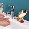 Suction Cup Soap Dish For Bathroom Shower Portable Leaf Soap Holder Plastic Sponge Tray Storage Rack For Bathroom Accessories