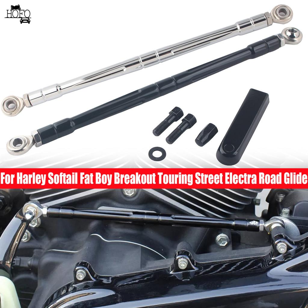 Motorcycle CNC CUT Shift Linkage Shifter Link Round Rod For Harley Softail Fat Boy Breakout Touring Street Electra Road Glide