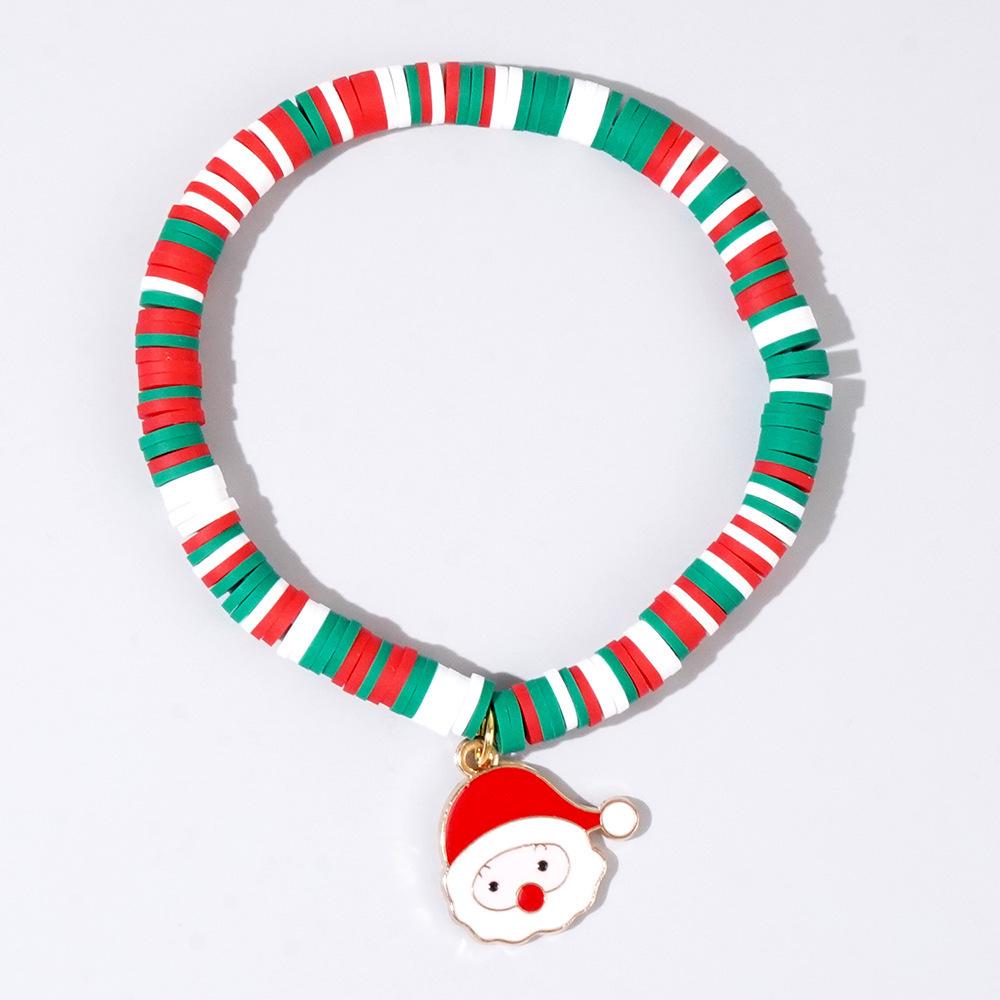 Women's Handmade Colorful Polymer Clay & Copper Bead Bracelet Set - Christmas Gift
