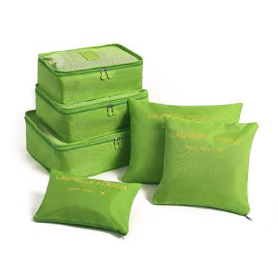 

6PCs/Set Travel Bags Men Women Oxford Waterproof Luggage Organizer Packing Bag Travel Necessary Cube Shoes Clothes Storage Pouch зелений