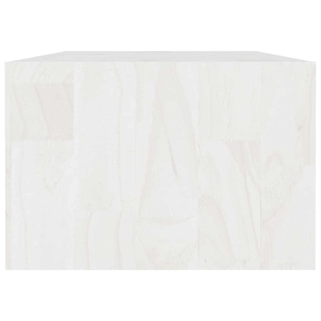 White Coffee Table 110 x 50 x 34 cm Solid Pine Wood