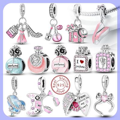 New 925 Silver Charms Beads Pendant Bow Perfume Bottle Dream Catcher for Bracelet Women Jewelry