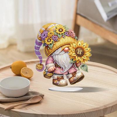 Gnome Double Sided Effect Desktop Diamond Art Kits 5D DIY Diamond Art Tabletop Decorations Diamond Painting Desktop Decorations