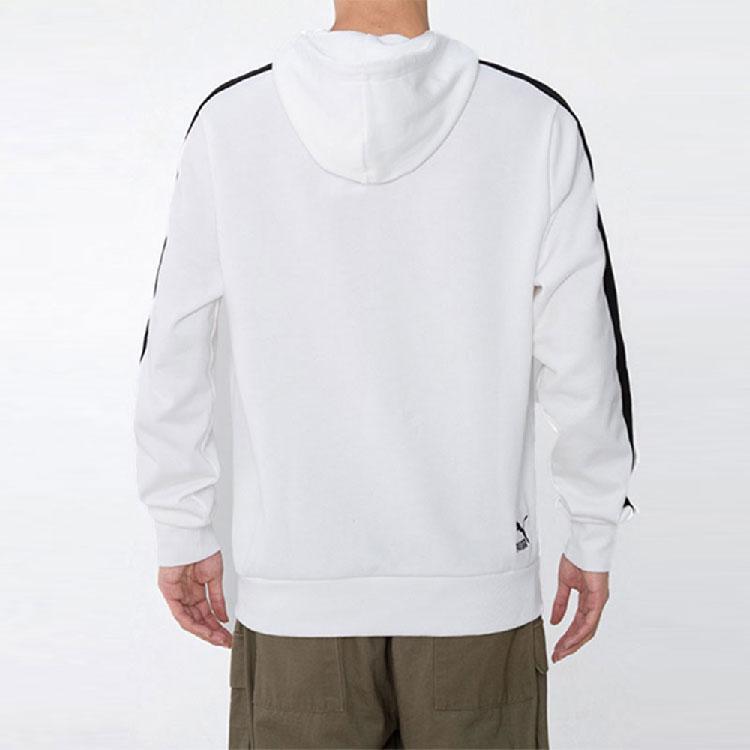 Puma Side Stripe Design Casual Hoodie Long Sleeve Unisex Tops White 534513-02