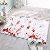 Leeseph Halloween Horror Bloody Outdoor Doormat Rug, Halloween Decoration Floor Door Mat for Bathroom, Home Entry, Yard, Patio