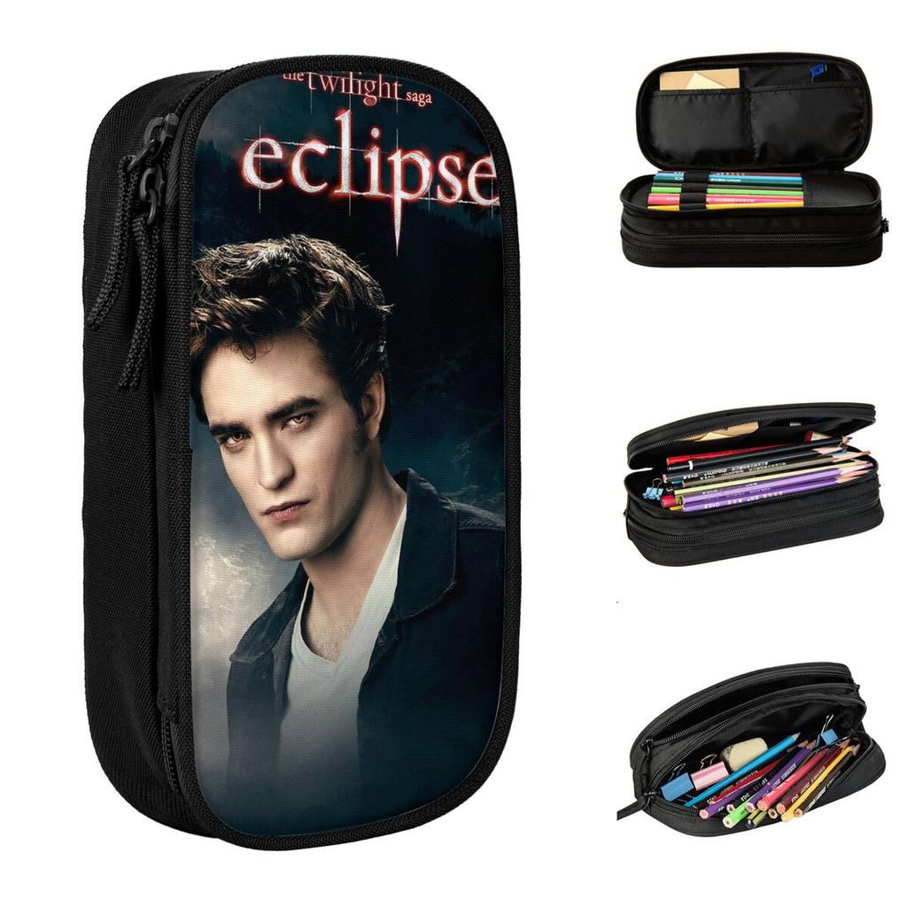 The Twilight Saga Eclipse Movie Pencil Cases Edward Pen Holder Bag Kids Big Capacity Office Gift Pencil Box