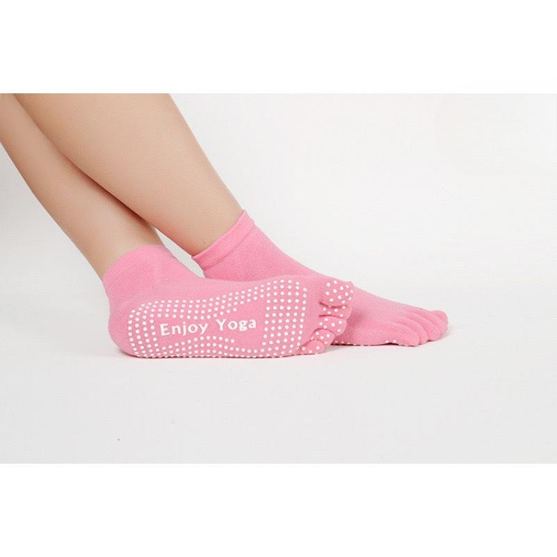 Ladies Wear Anti-slip Cotton Yoga Socks with Heels, Sports Five-toe Floor Socks, and Five-finger Socks