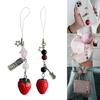 Lovely Strawberry Keychain Fruit Shapes Phone Charm Detachable Phone Lanyard