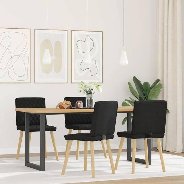 VidaXL Dining Chairs Set of 4 Black Fabric 3315223