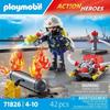PLAYMOBIL 71826 Pompier pompe à eau &amp; réservoir enflammé