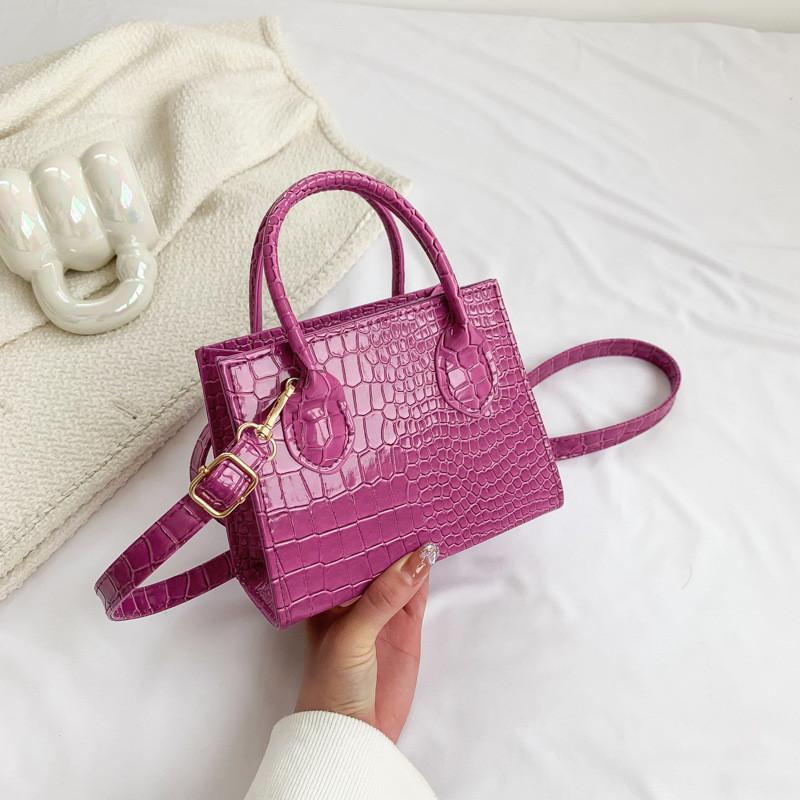 Elegant Street Style Small Square Handbag With Zipper Closure For Everyday Use