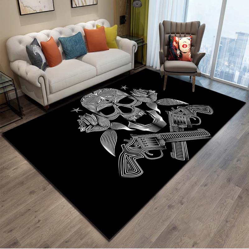 15 Größen 3D Gewehr Pistole Revolver Waffe Bereichsteppich, Teppich für Wohnzimmer Schlafzimmer, Küchenfußmatte Badezimmer Rutschfeste Bodenmatte