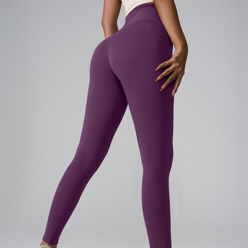 High-Waisted Seamless Yoga Leggings With Pockets Womens Slim Fit Workout Pants Breathable Compression Tights