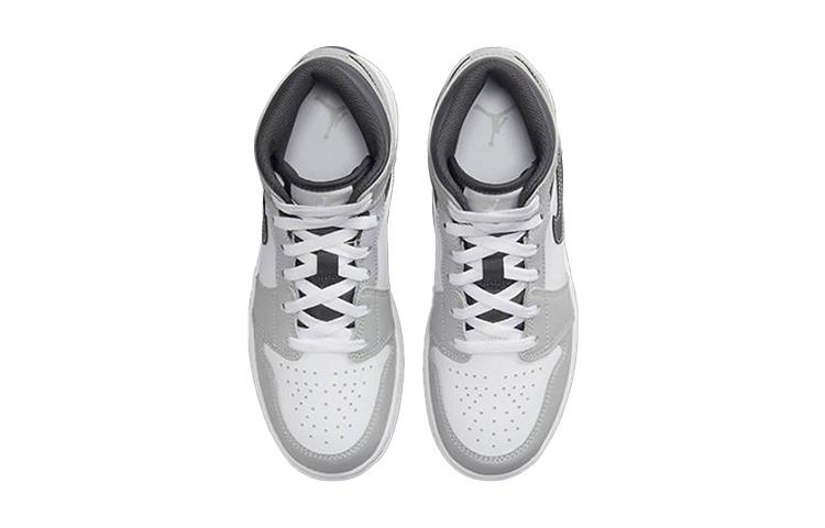 Jordan Kids Jordan 1 Mid "Light Smoke Grey" Sneakers 554725-078