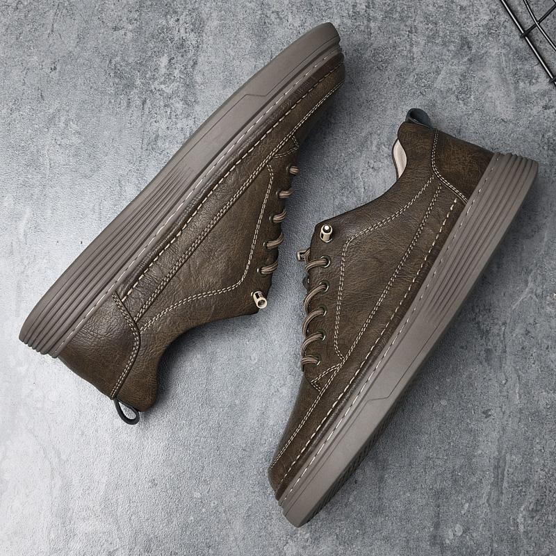 Fashion 2025 New Brand Men Casual Leather Breathable Walking Shoes Fashion Flat Designer Board Shoes Comfy Antiskid Lace Up Oxford Shoes