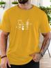 Minimalist Line Art Coffee Beverage Cups Print Unisexs Crew Neck Short Sleeve Casual Daily Summer Basic Comfort Fit Soft Tee Shirt