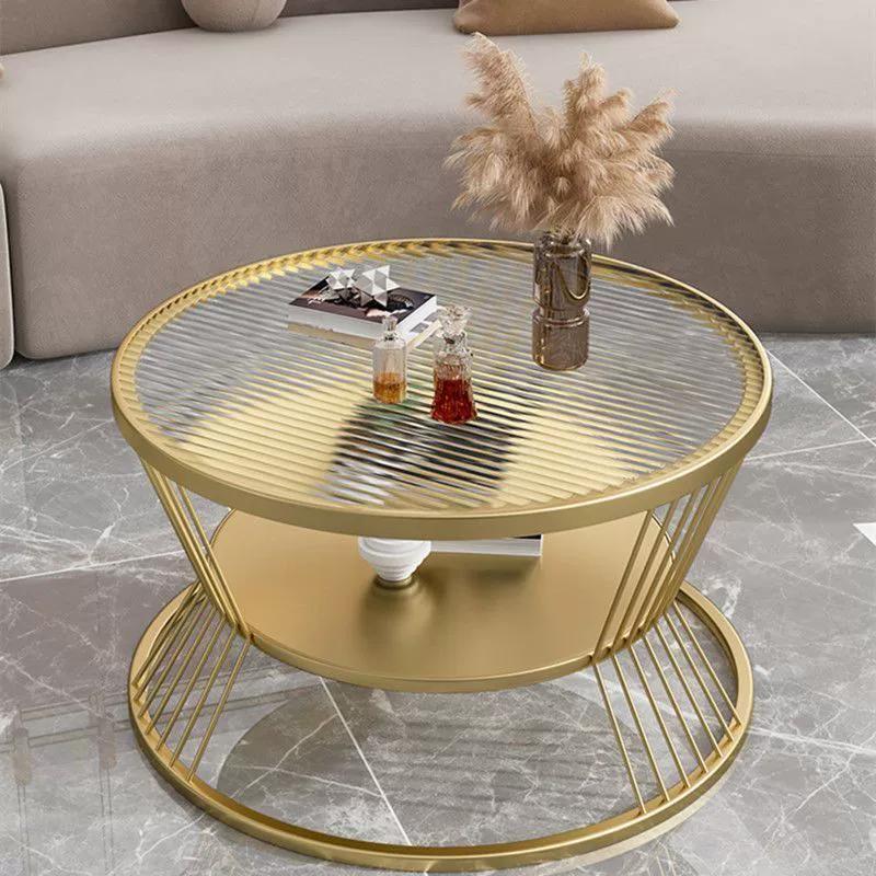 Nordic Toughened Glass Coffee Tables For Home Furniturey Living Room Round Tea Table Light Luxury Household Leisure Side Tables
