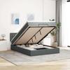 Ottoman Bed with Mattress Dark Grey 140 X 200 Cm Fabric
